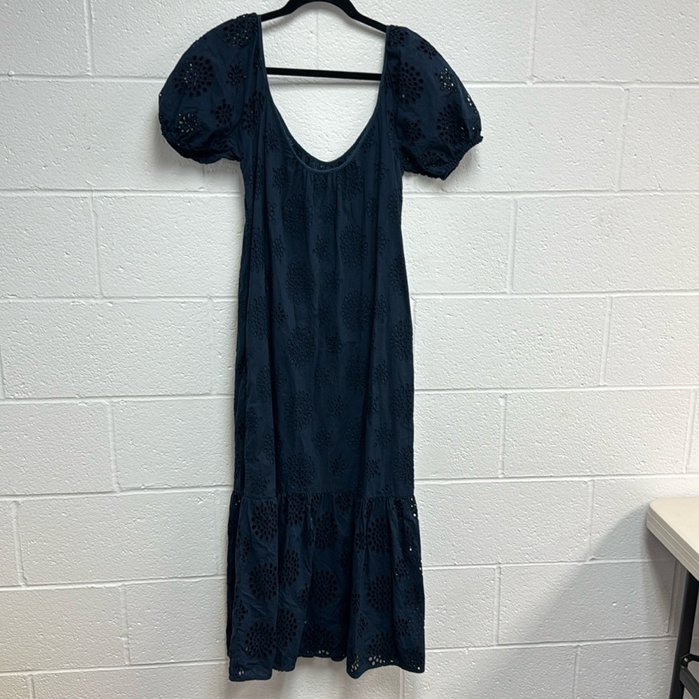 Boo Gemes Small Blue Ruffled Tiered Maxi Dress with Short Puff Sleeves - Picture 9 of 9